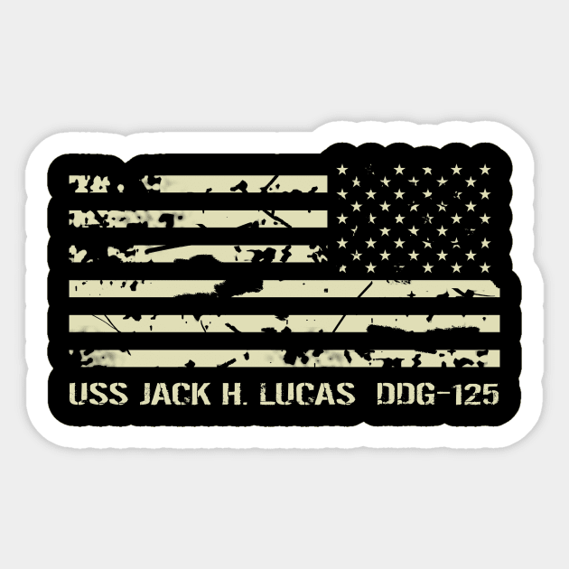 USS Jack H. Lucas Sticker by Jared S Davies